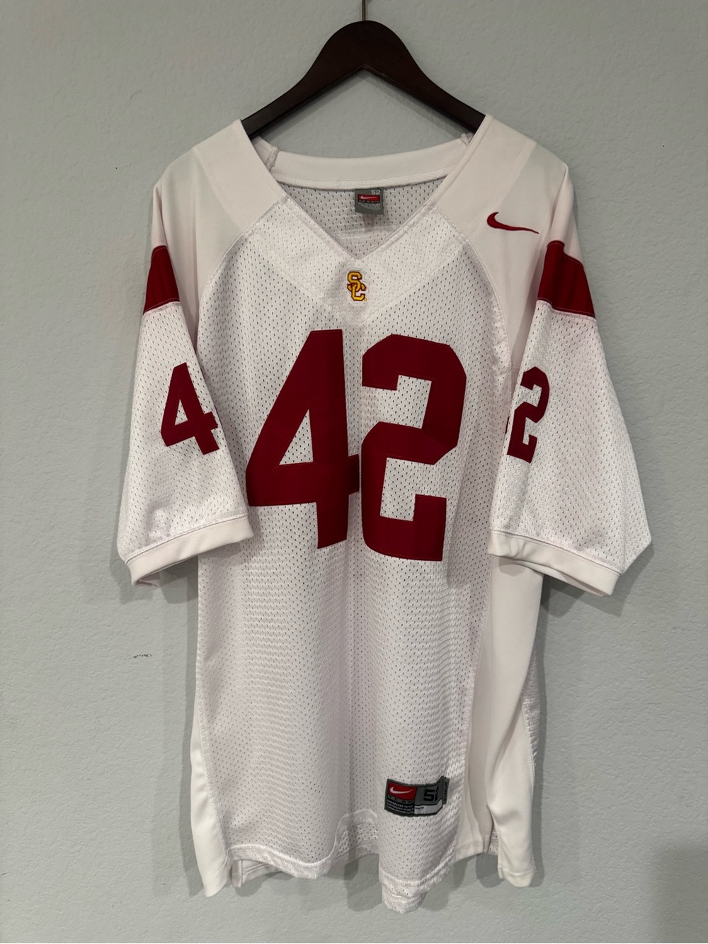 Vintage Authentic Nike USC Trojans Ronnie Lott White Football Jersey Men Size 52